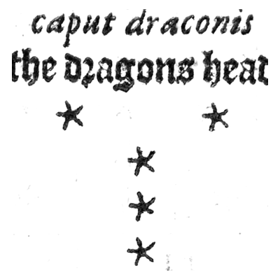 CAPUT DRACONIS, riquadro della tavola di Christopher Cattan, 1591