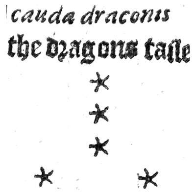 CAUDA DRACONIS, riquadro della tavola di Christopher Cattan, 1591