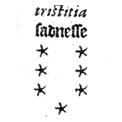 TRISTITIA, riquadro della tavola di Christopher Cattan, 1591