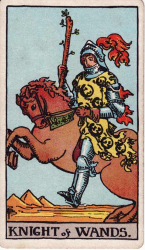 Cavaliere di Bastoni, tavola di Pamela Colman Smith